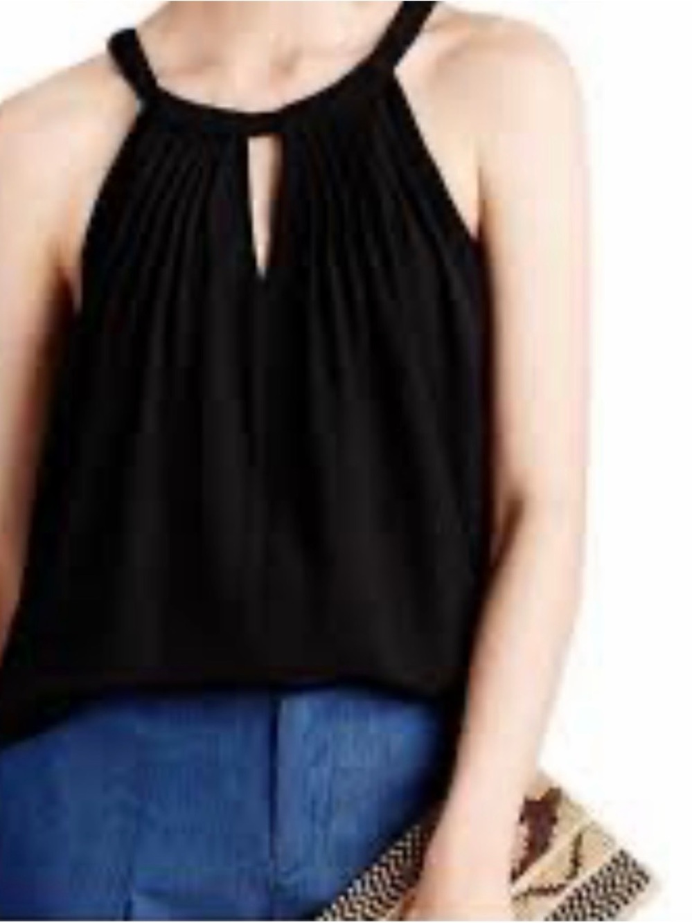 Anthropologie Sunday in Brooklyn Black Halter Keyhole Tank Top